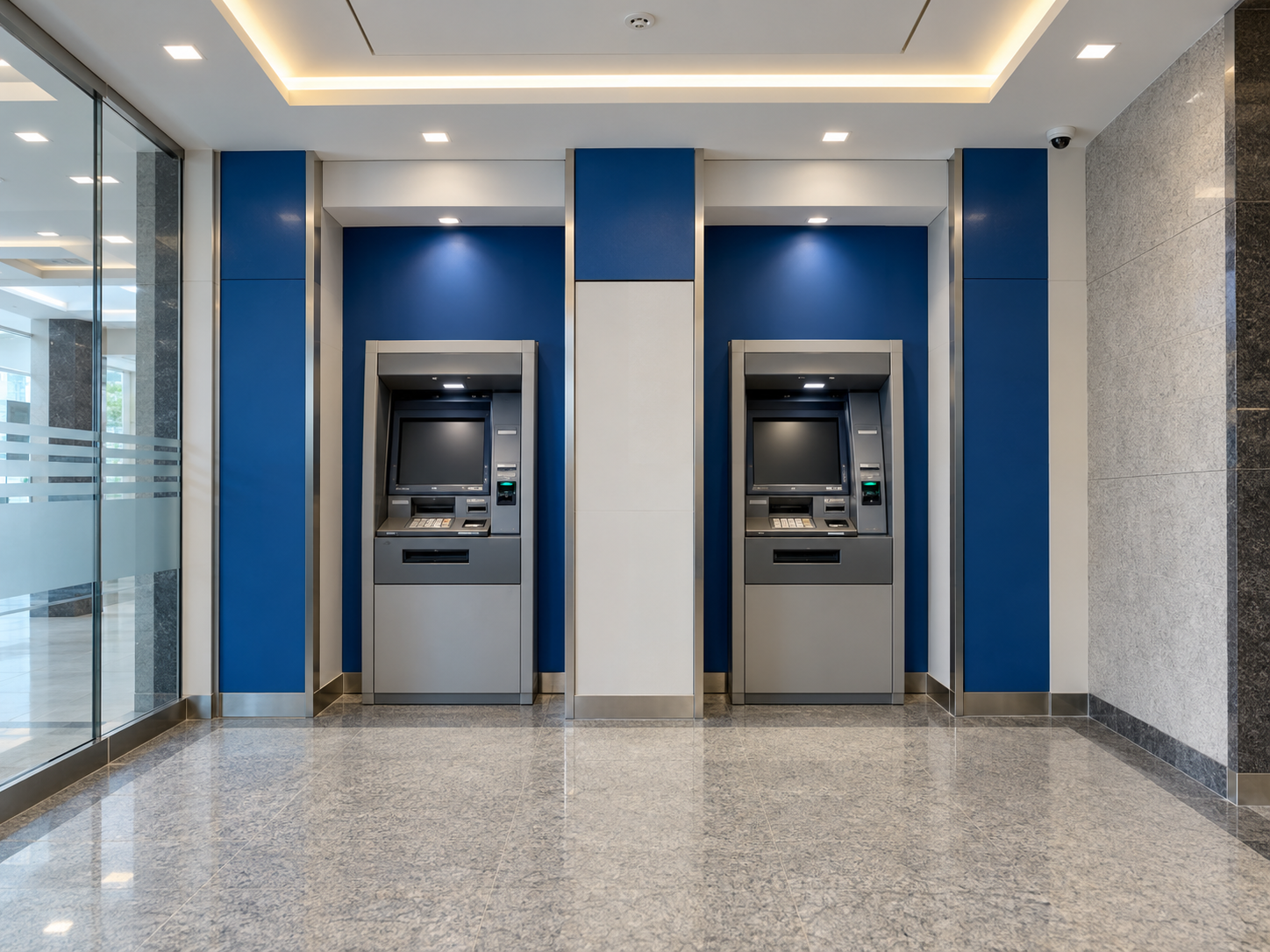 Illustrative image of a modern ATM lobby